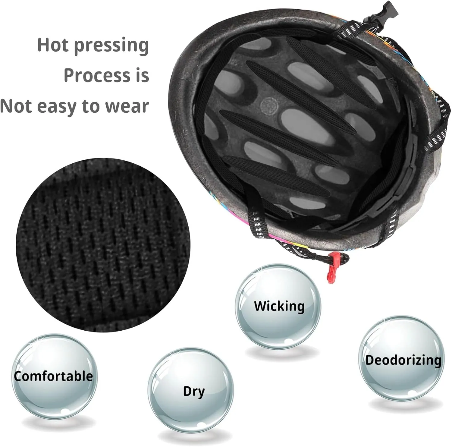 1 Set Cycle Helmet Pads, Padding Kit, Universal Foam Pads for Motorcycle Bike Cycling Helmet (Black)