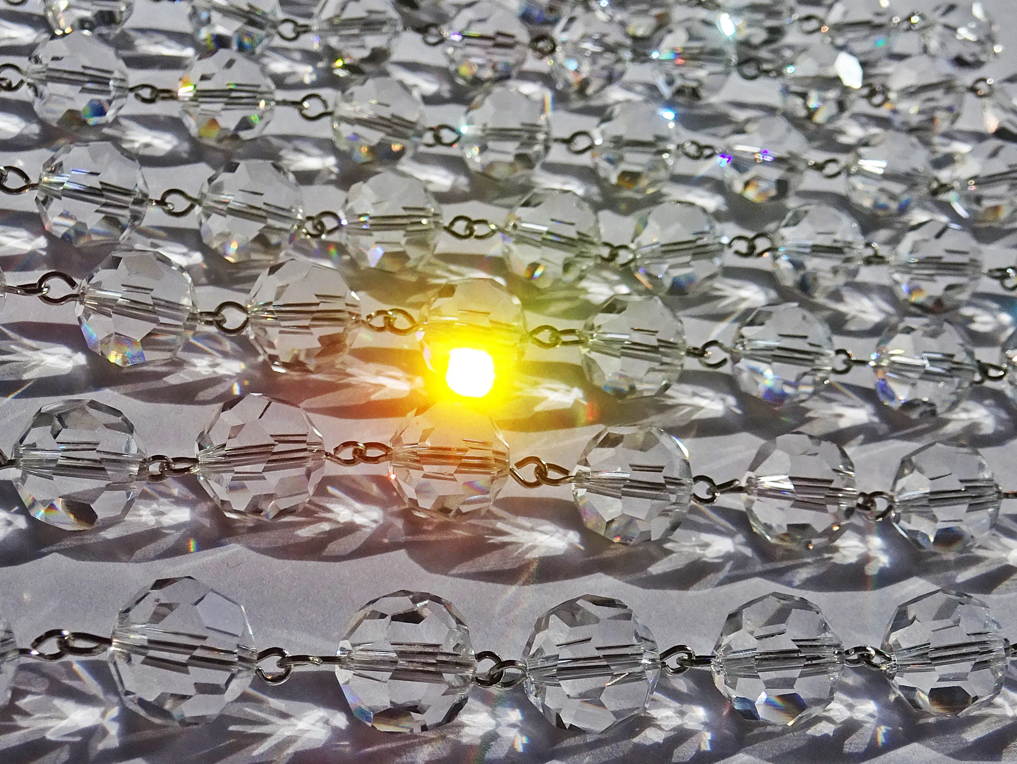 1 Strand 12 mm Clear Transparent Chandelier Ball Drops Cut Glass Crystals Garlands Beads Droplets colourless
