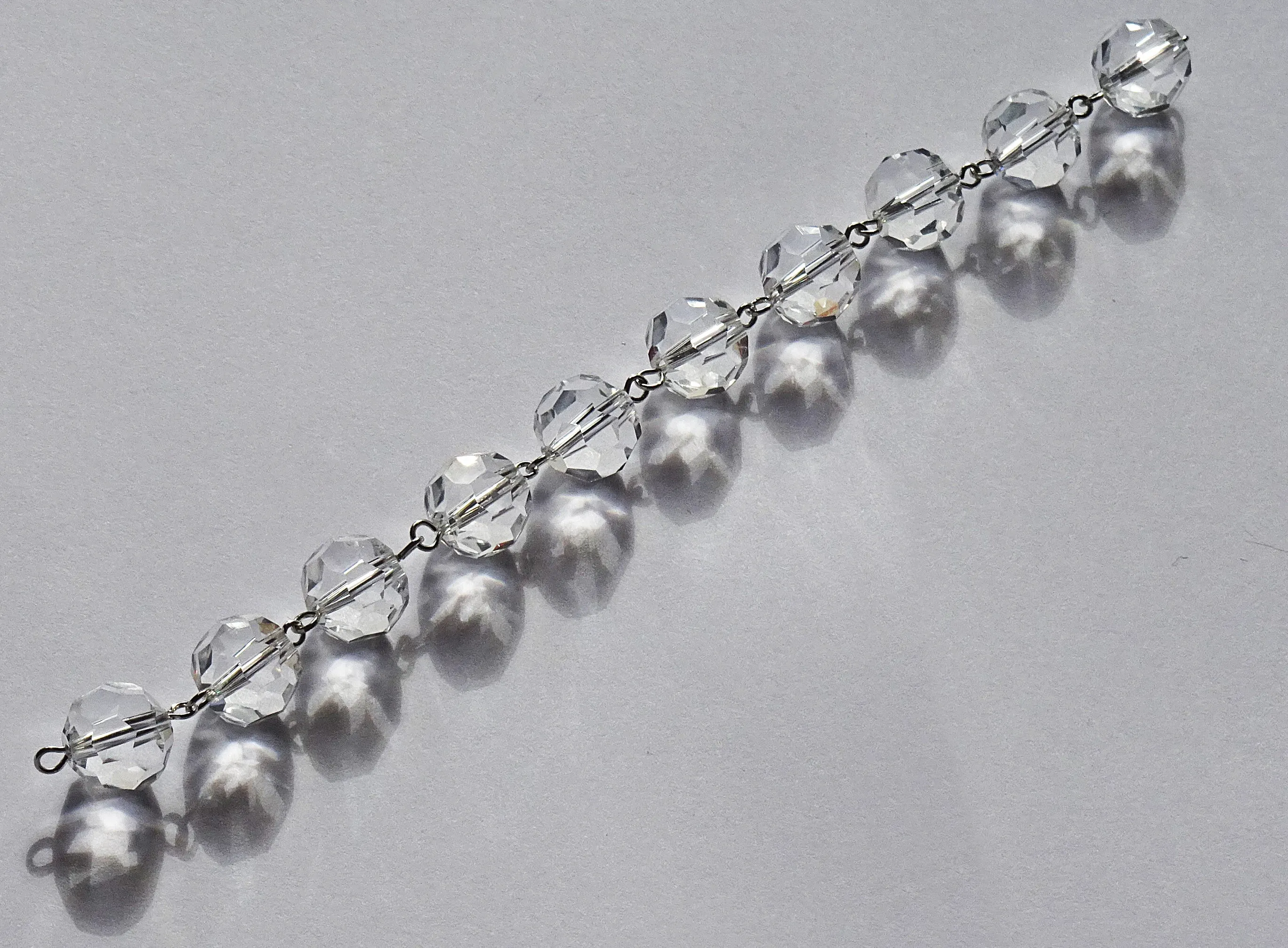 1 Strand 12 mm Clear Transparent Chandelier Ball Drops Cut Glass Crystals Garlands Beads Droplets colourless