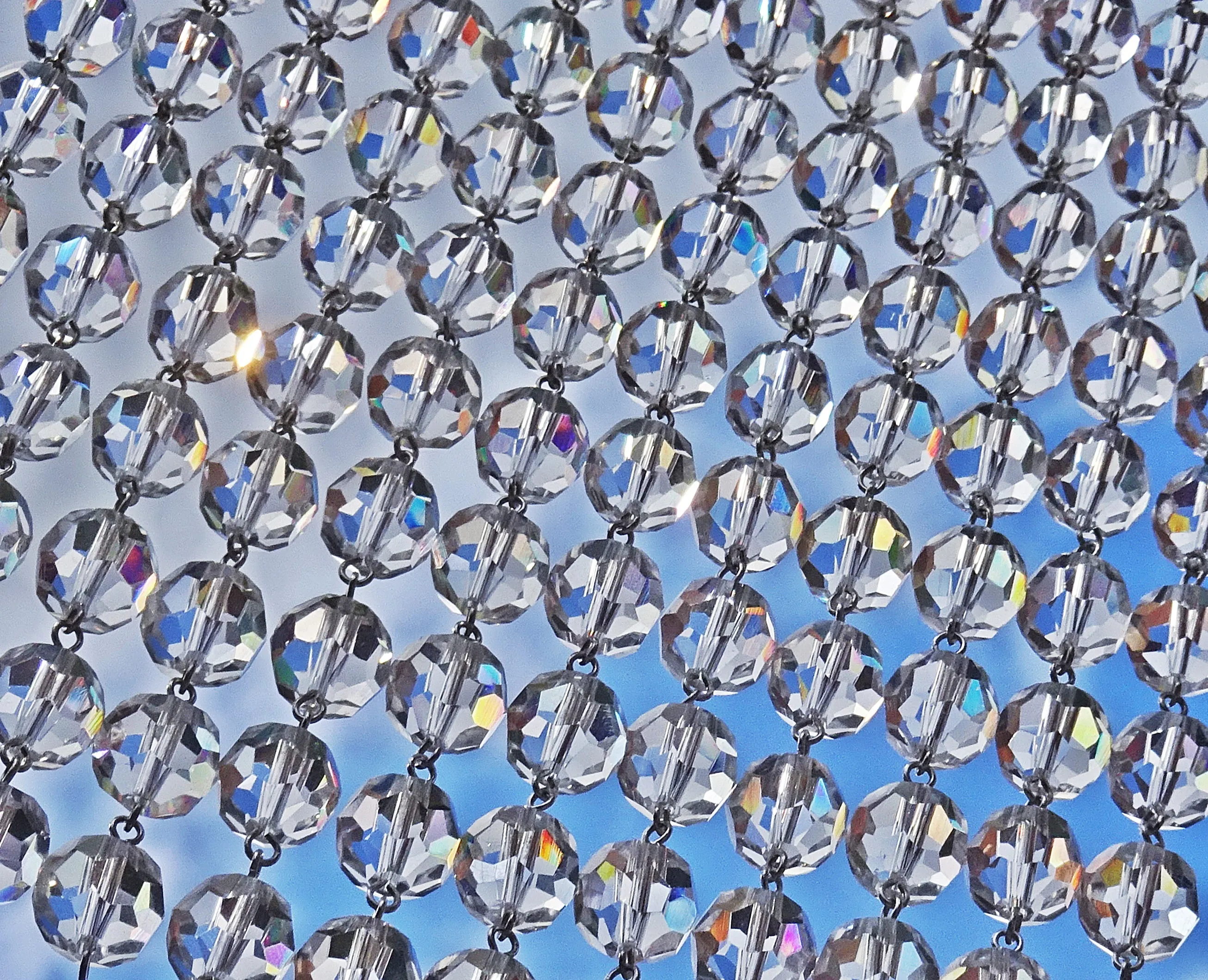 1 Strand 12 mm Clear Transparent Chandelier Ball Drops Cut Glass Crystals Garlands Beads Droplets colourless