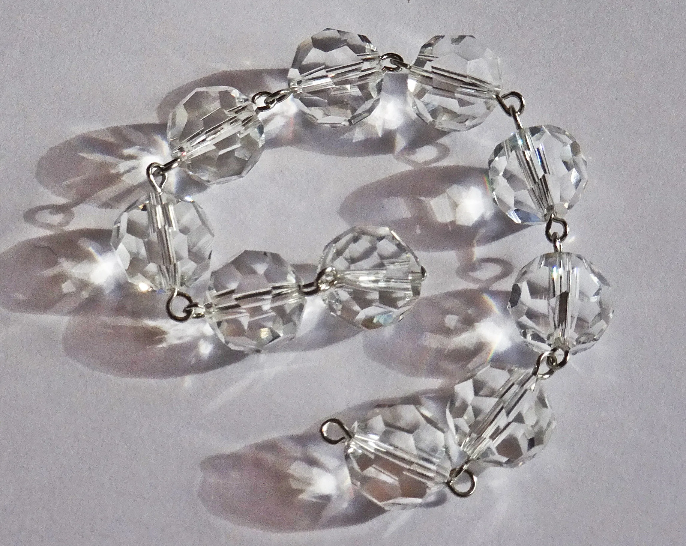 1 Strand 12 mm Clear Transparent Chandelier Ball Drops Cut Glass Crystals Garlands Beads Droplets colourless