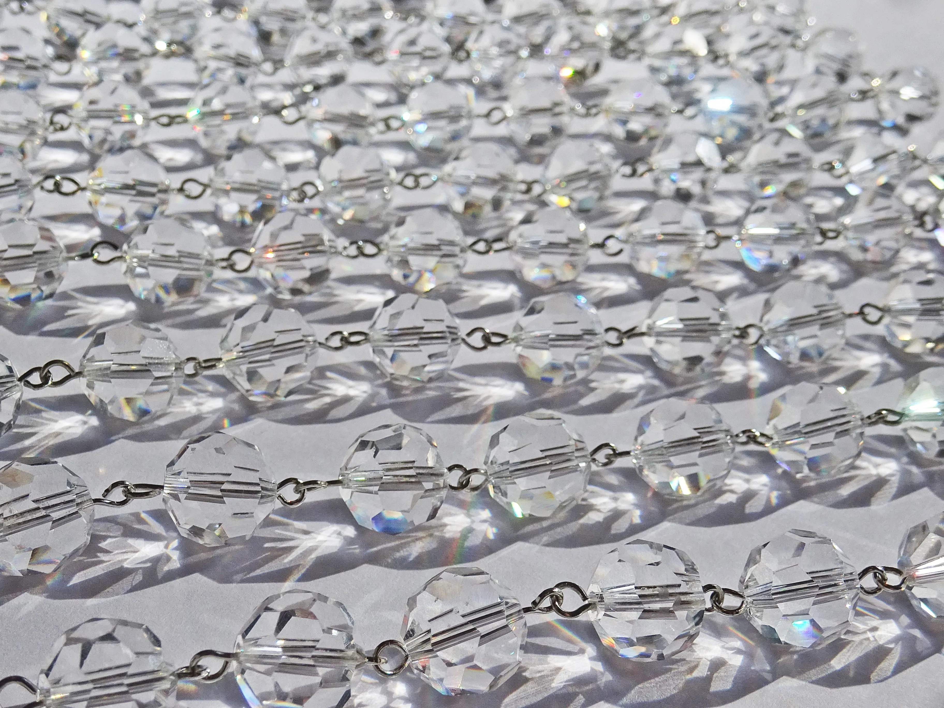 1 Strand 12 mm Clear Transparent Chandelier Ball Drops Cut Glass Crystals Garlands Beads Droplets colourless