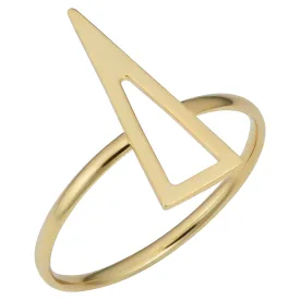 14k Yellow Gold Triangle Shape Ring