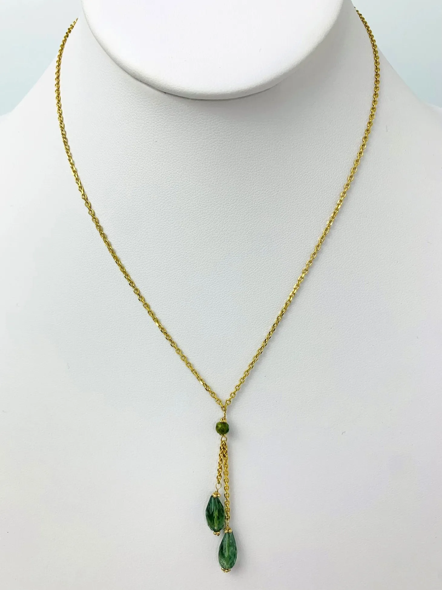 16" Tourmaline Lariat Necklace in 14KY - NCK-506-LARGM14Y-MLTI-17
