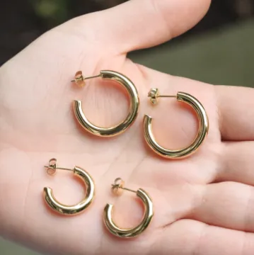 18K Gold-Filled Thick Open Hoops
