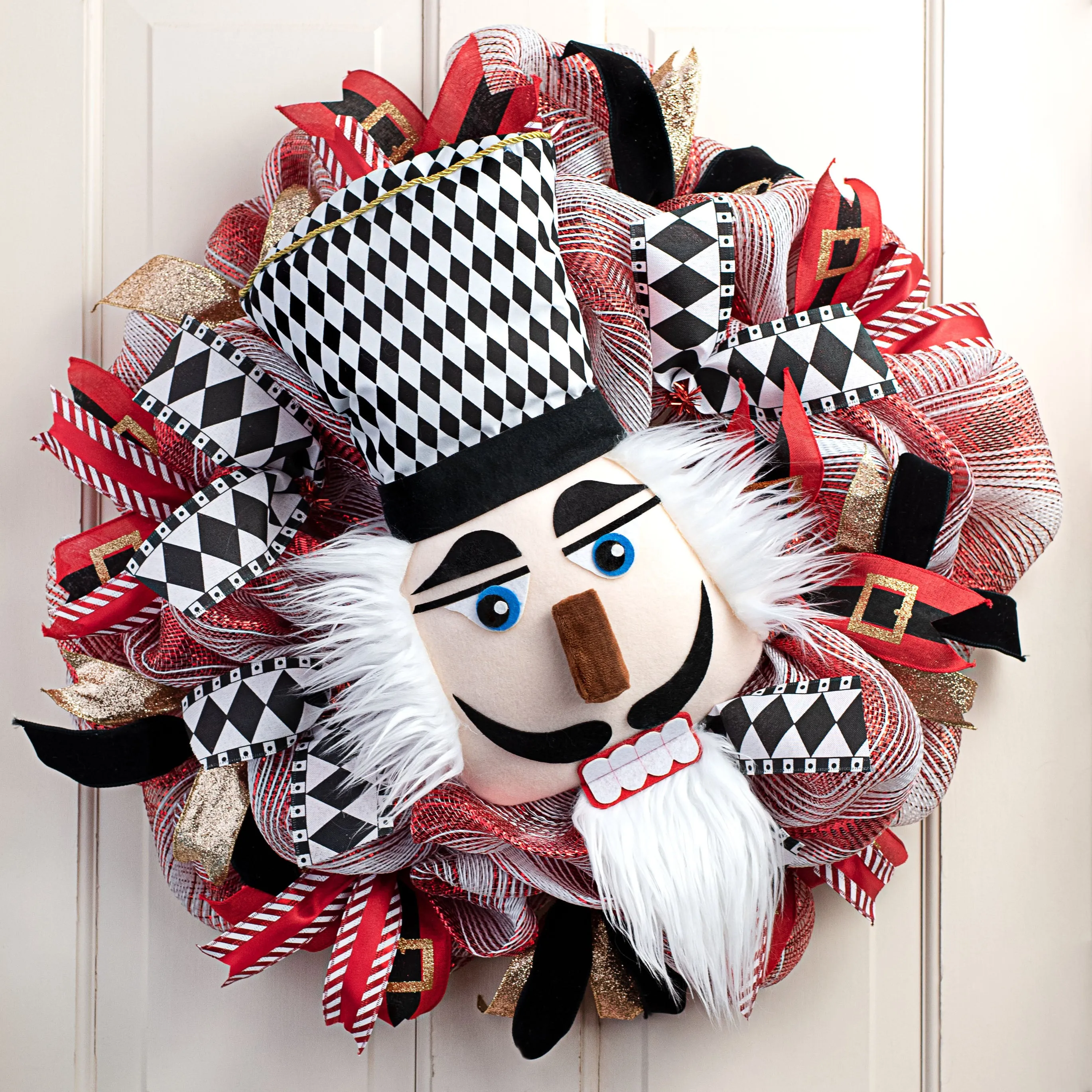 20" Plush Diamond Harlequin Nutcracker Head