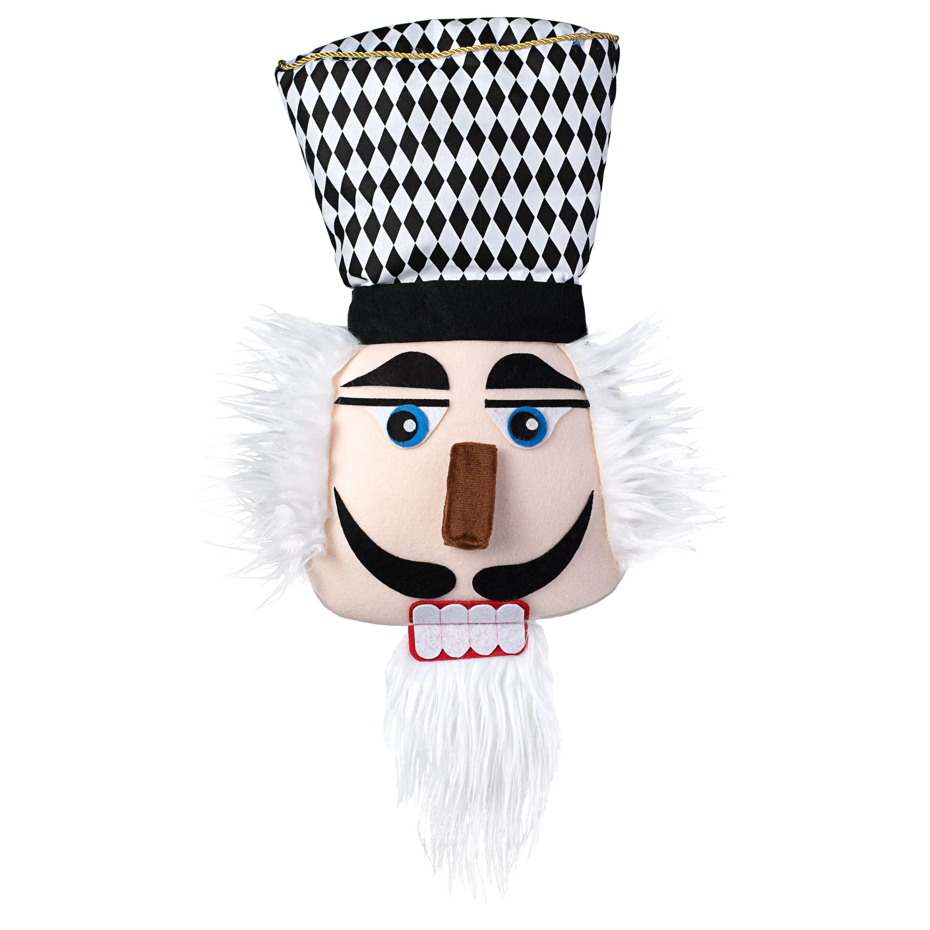 20" Plush Diamond Harlequin Nutcracker Head