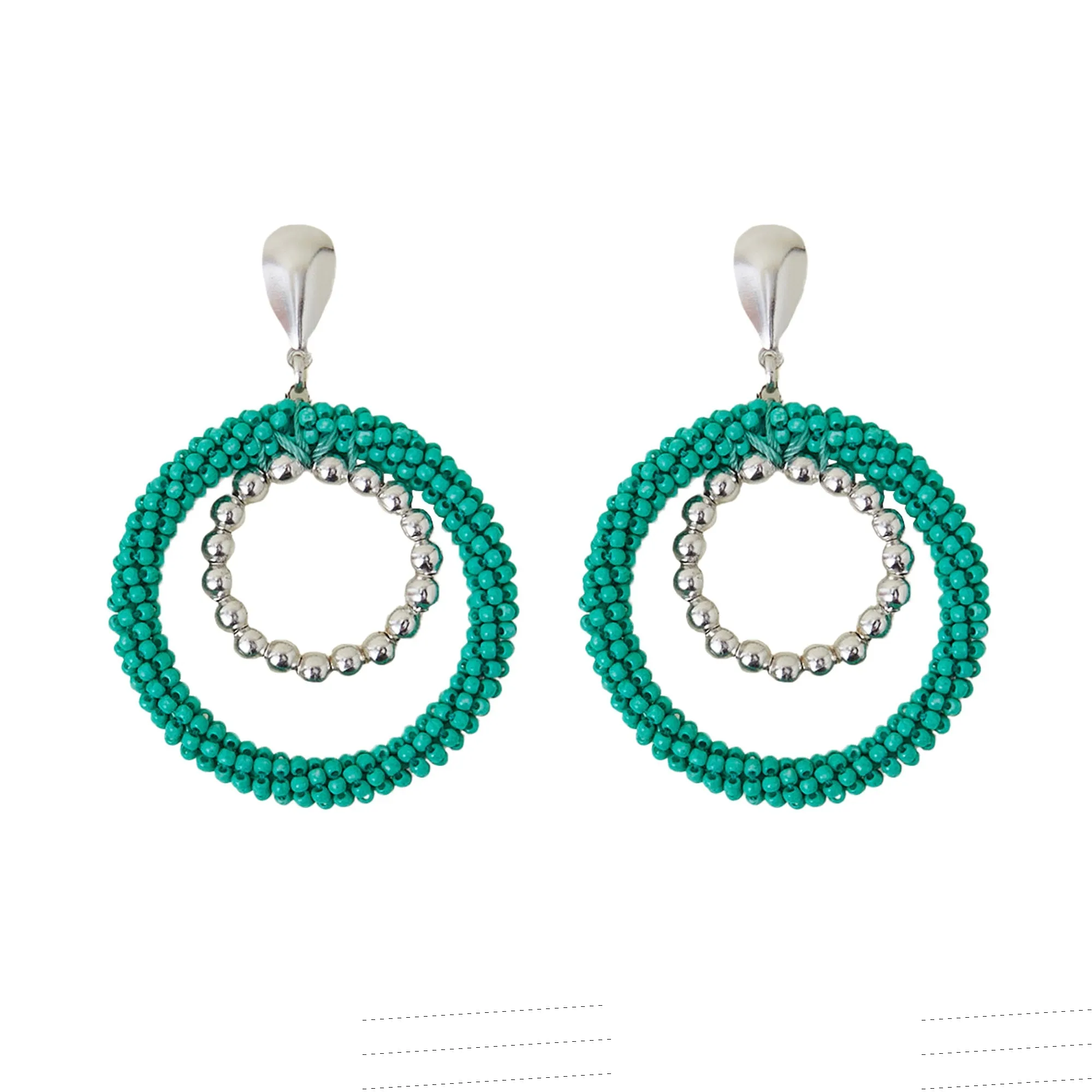 Accessorize London Women's Turquoise Chunky Bead Circle Drop Earrings