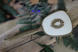 Antique Floral wreath Hand Mirror