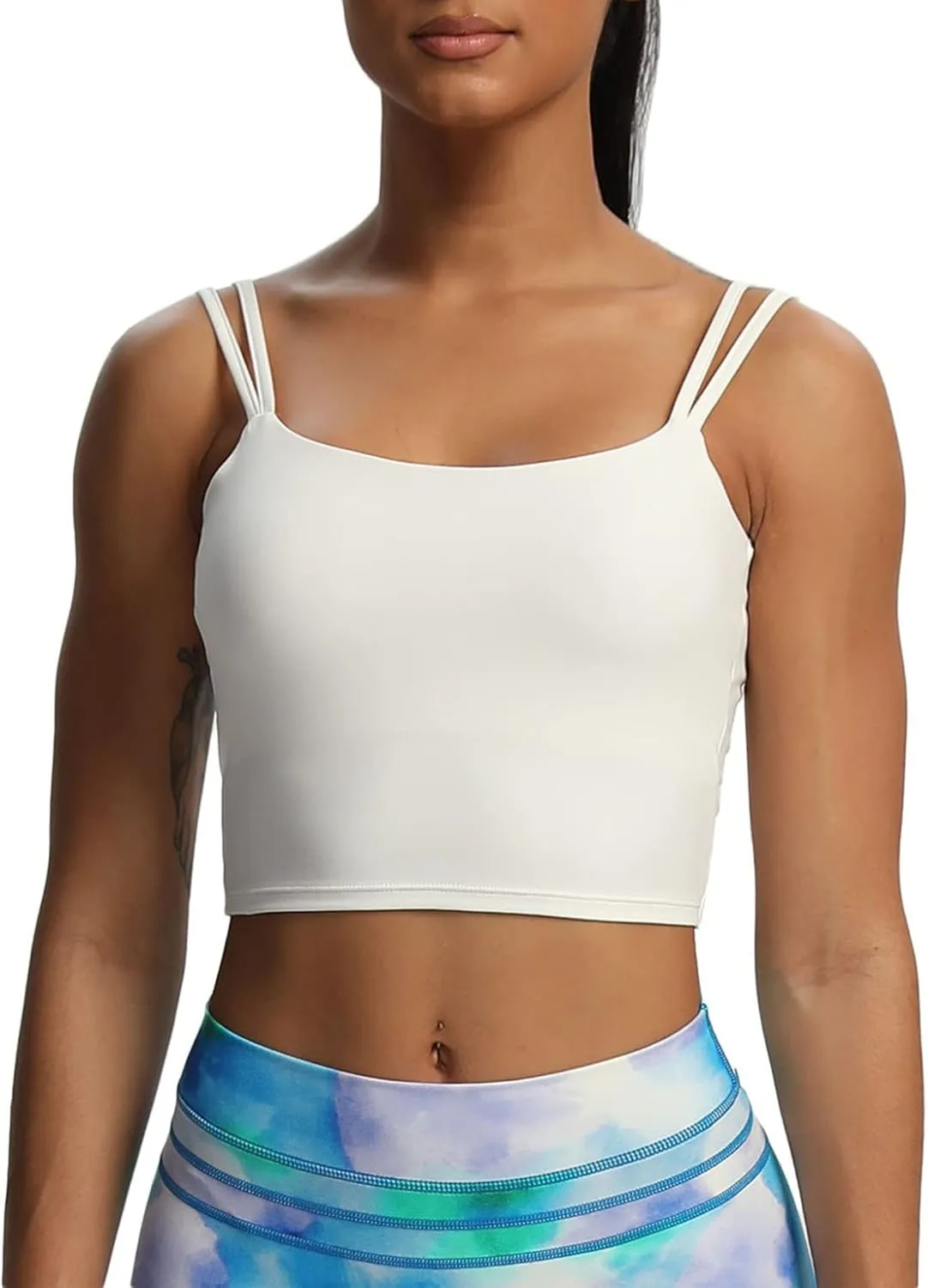Aoxjox Women's Workout Sports Bras Fitness Padded Backless Yoga Crop Tank Top Twist Back Cami