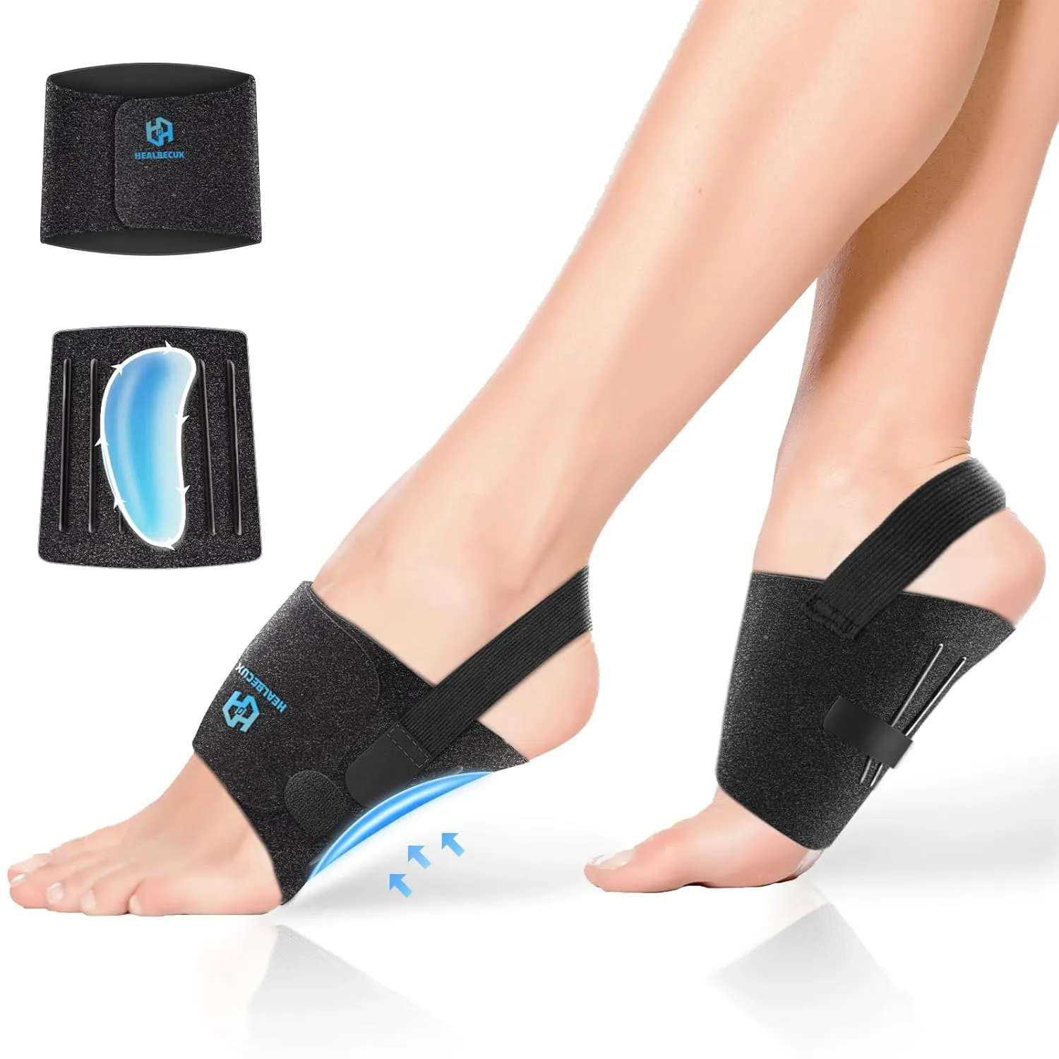 Arch Support Braces for Plantar Fasciitis Relief, Adjustable Arch Support for Women Men with Gel Arch Inserts, Arch Support Brands Arch Sleeves for Flat Feet High & Fallen