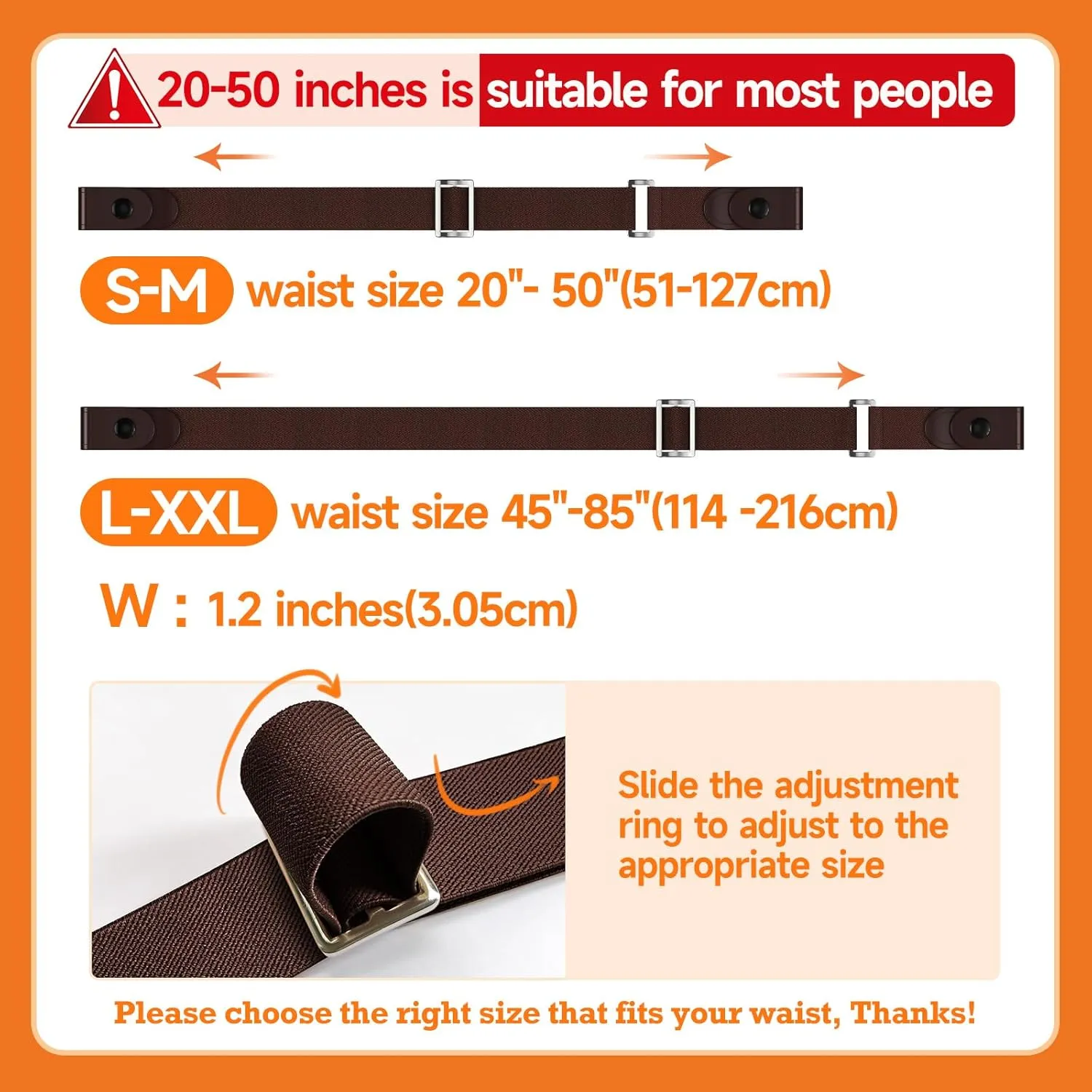 Belts for Women/Men No Buckle Elastic Belt Invisible Buckle Free Stretch Waist Belt for Jean Pants Dresses