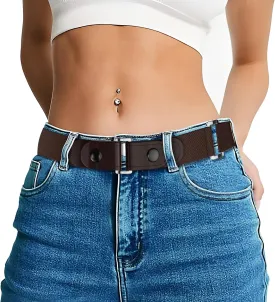 Belts for Women/Men No Buckle Elastic Belt Invisible Buckle Free Stretch Waist Belt for Jean Pants Dresses