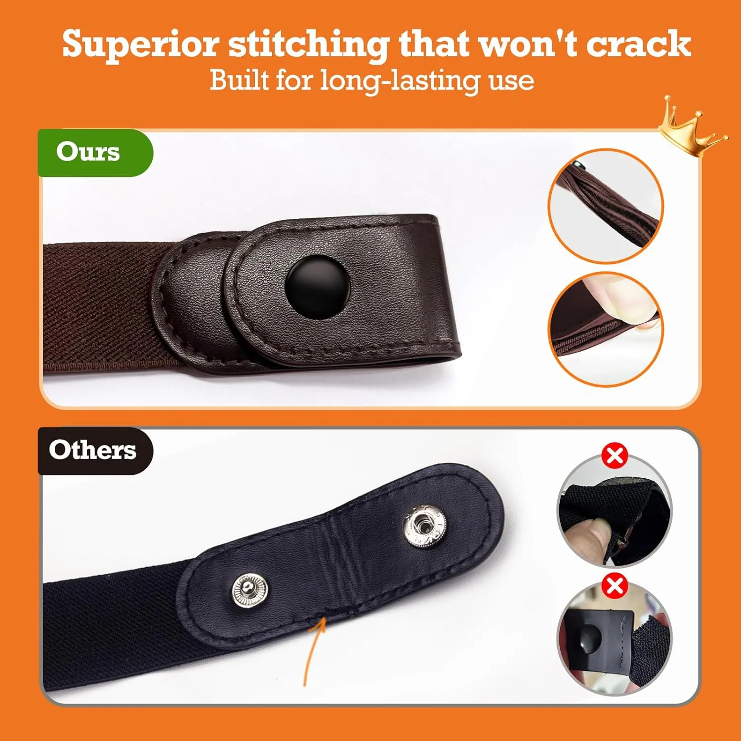 Belts for Women/Men No Buckle Elastic Belt Invisible Buckle Free Stretch Waist Belt for Jean Pants Dresses