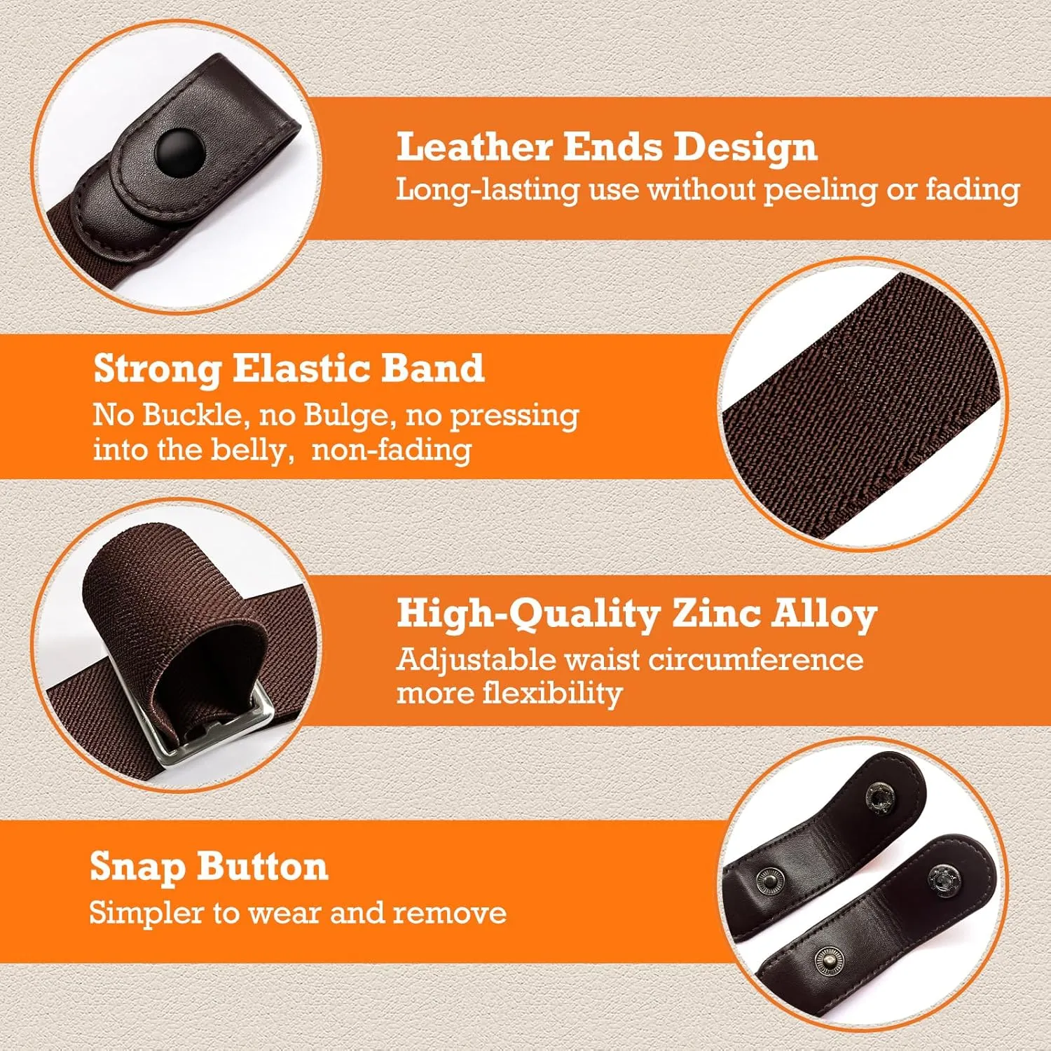 Belts for Women/Men No Buckle Elastic Belt Invisible Buckle Free Stretch Waist Belt for Jean Pants Dresses