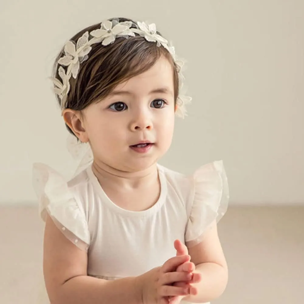 Bethynas Baby Girls Cute Bow-knot Headband Soft Lace Floral Hairbands Newborn Infant Toddlers Kids Hair Accessories (Style 1)
