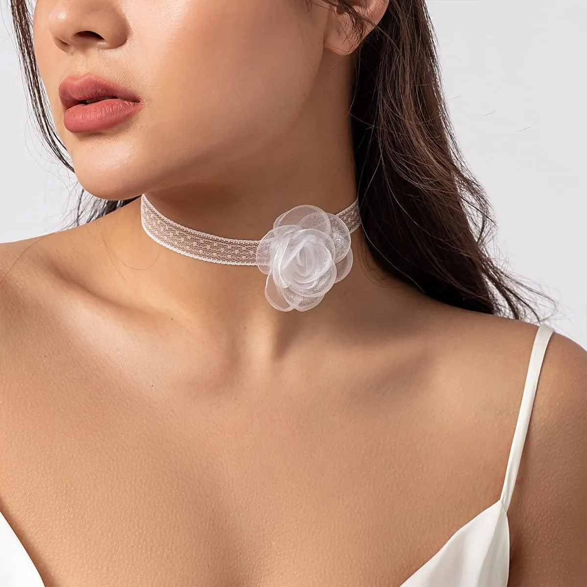 Bethynas Vintage Flower Lace Velvet Choker Necklace Lolita Sexy Rose Lace Collar Neck Chain Bridal Wedding Party Neck Jewelry for Women