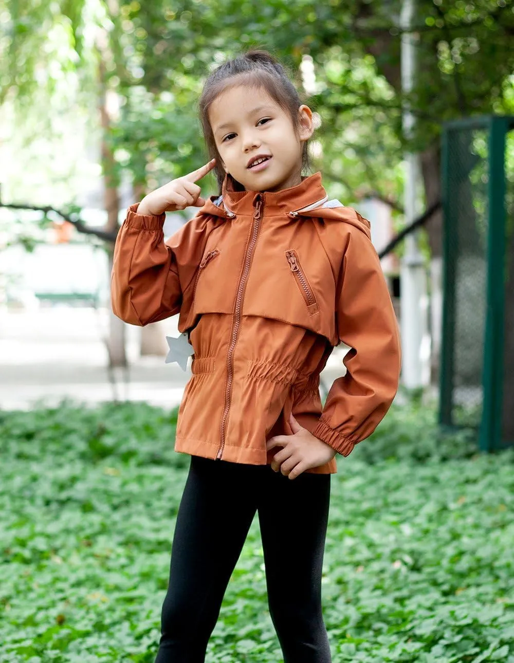 BINIDUCKLING Kids Rain Jacket Toddler Raincoat Girls Boys Spring Jacket 2-8 Years