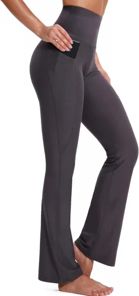 CADMUS Women's Workout Pants for Running High Waisted Yoga Leggings with Two Side Big Pockets