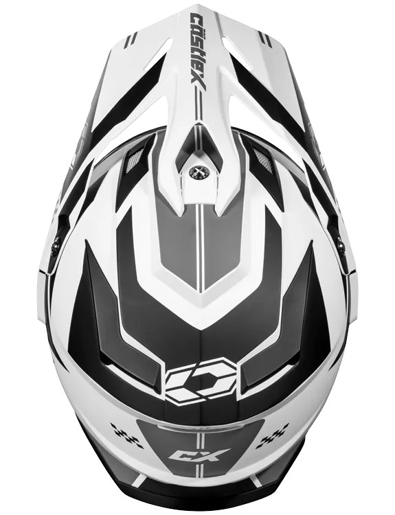 Castle CX200 Dual Sport Snow Helmet Wrath Matte White Electric Shield