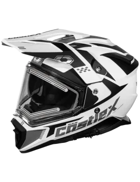 Castle CX200 Dual Sport Snow Helmet Wrath Matte White Electric Shield