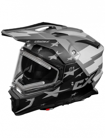 Castle X CX200 Dual Sport Snow Helmet Liberty Matte Charcoal Electric Shield