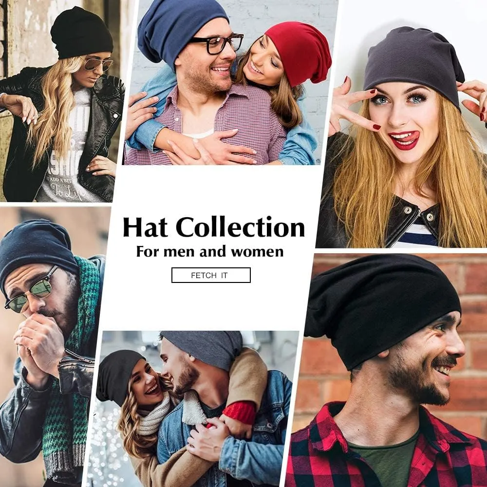 Century Star Cotton Slouchy Beanie Hat Stretch Hip-Hop Warm Skull Caps Unisex Baggy Lightweight Beanie for Women