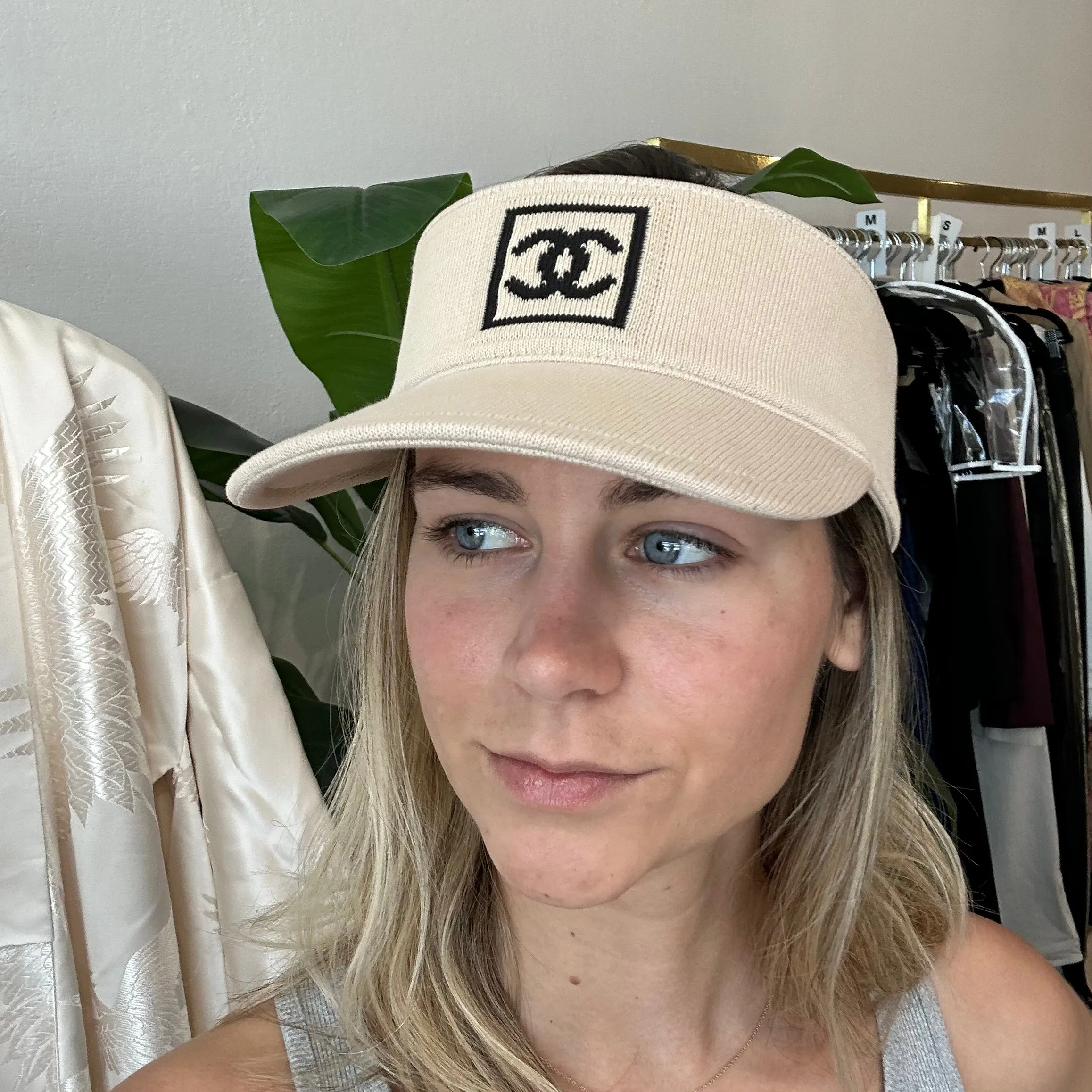 Chanel Vintage Beige Visor