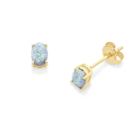 Created Opal Stud Earrings