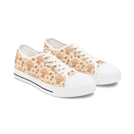 Cute Dog and Milk Boba Women's Low Top Sneakers