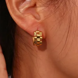 E.B.belle Cool Fashion Thick Chunky Hoop Earrings Gold Silver