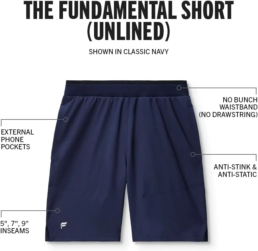 Fabletics Men's The Fundamental Short, Workout, Running, Training, Gym, Yoga, Ultra Lightweight, Athletic