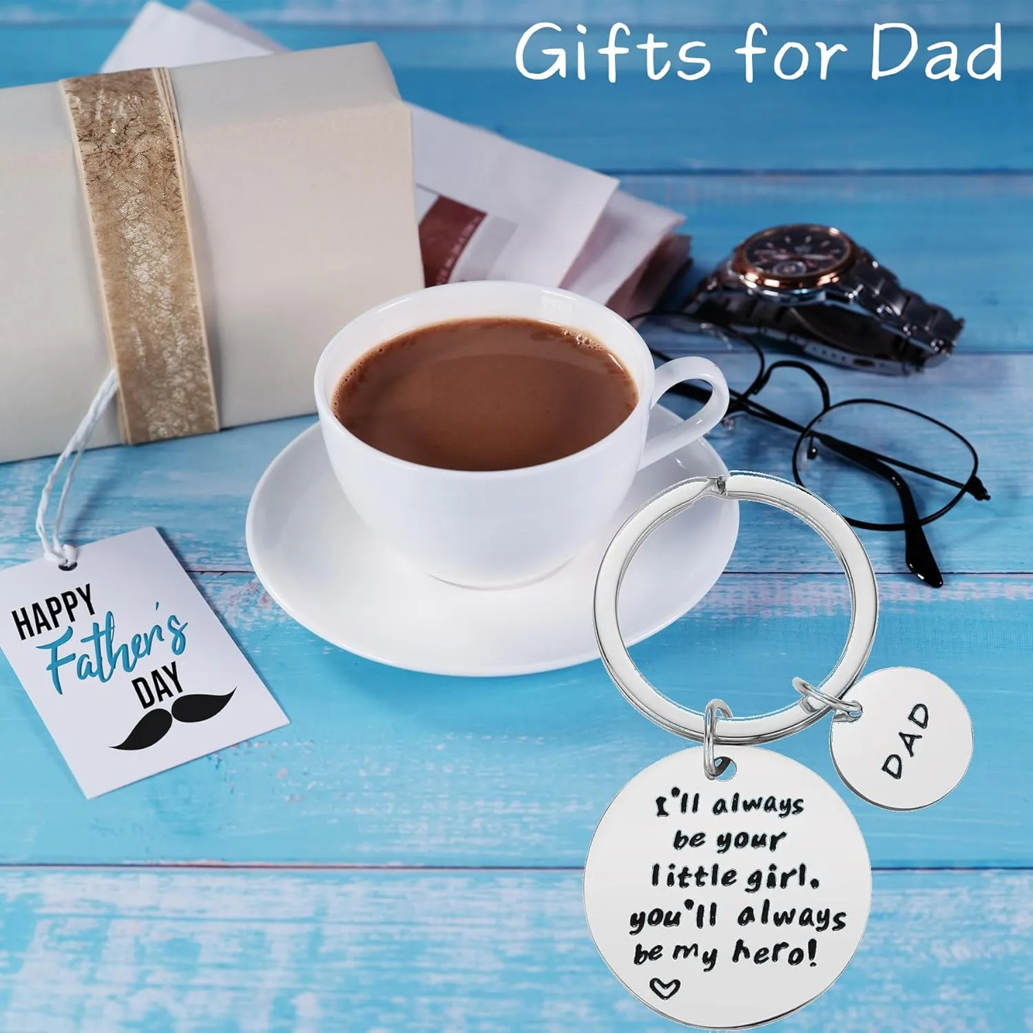 Fathers Day Dad Gifts for Dad, Grandpa Fathers Day Gift - Mens Keychain, Key Chains for Car Keys