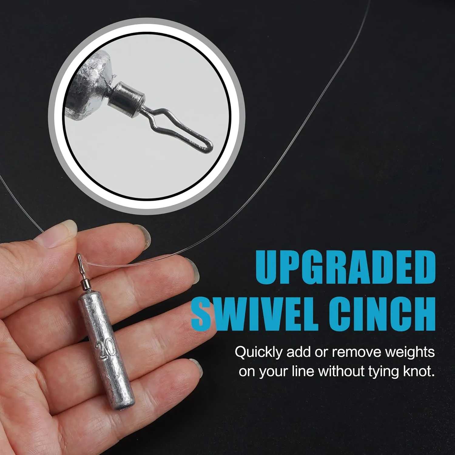 Fishing Drop Shot Weight Sinkers Skinny Sinkers Weights with Barrel Swivels No Snag Pencil Shaped Lead Sinker Weights Dropshot Fishing Sinkers for Drop Shot Rig Bass Fishing