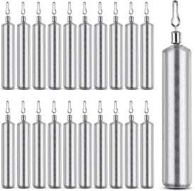 Fishing Drop Shot Weight Sinkers Skinny Sinkers Weights with Barrel Swivels No Snag Pencil Shaped Lead Sinker Weights Dropshot Fishing Sinkers for Drop Shot Rig Bass Fishing