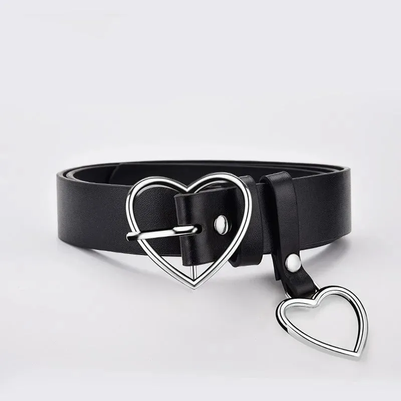 Genuine Leather Ladies High Quality Alloy Love Pin Buckle Retro Belt