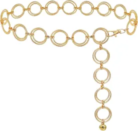 Glamorstar O-Ring Chain Belt Waist Chain Belts for Women Dresses