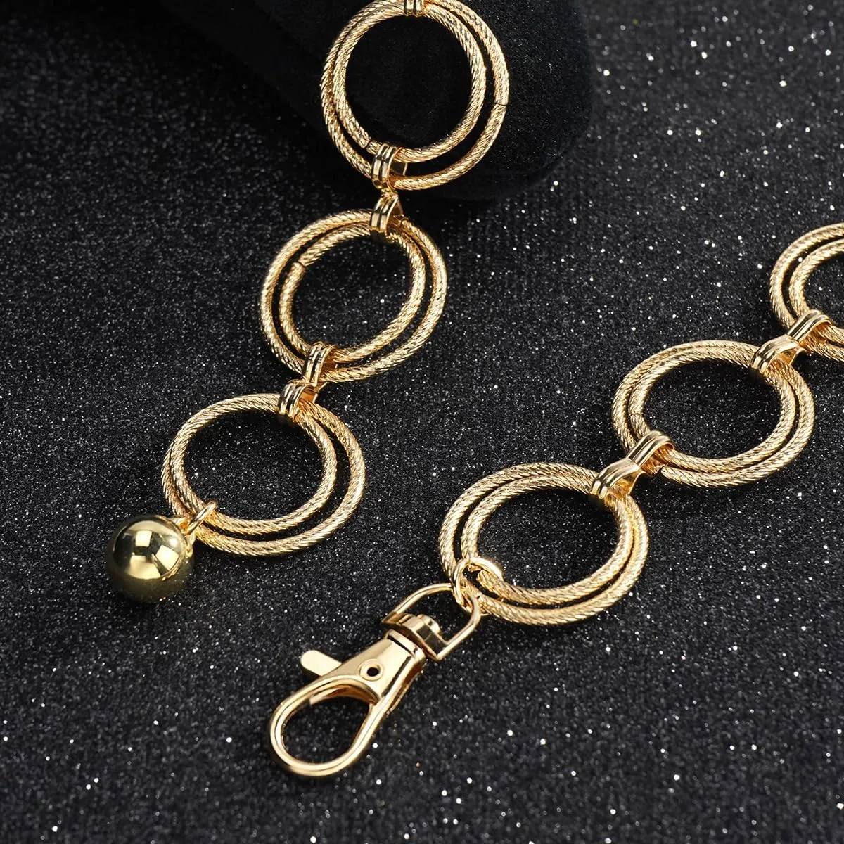 Glamorstar O-Ring Chain Belt Waist Chain Belts for Women Dresses