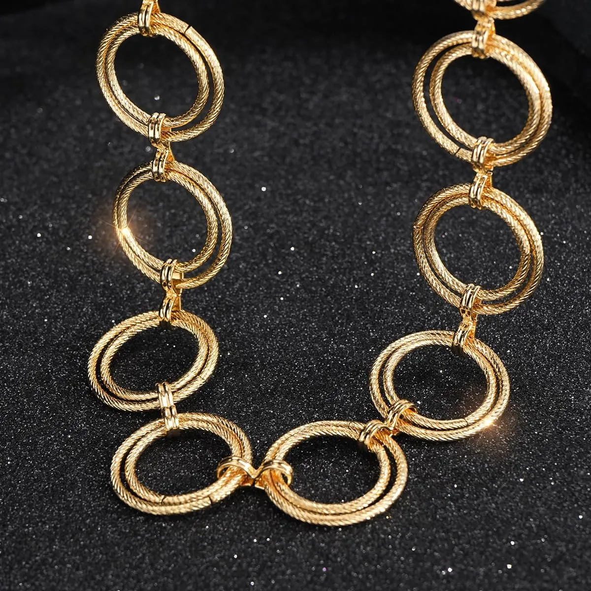 Glamorstar O-Ring Chain Belt Waist Chain Belts for Women Dresses