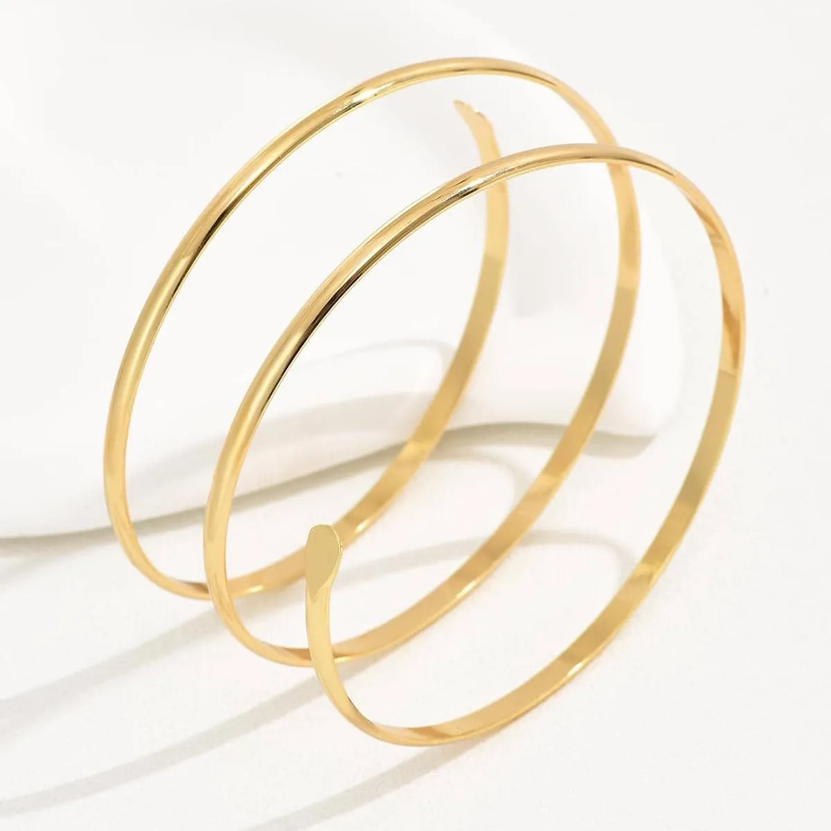 Gold & Silver Arm Cuffs - Women's Dainty Adjustable Bangle Fashion Jewelry