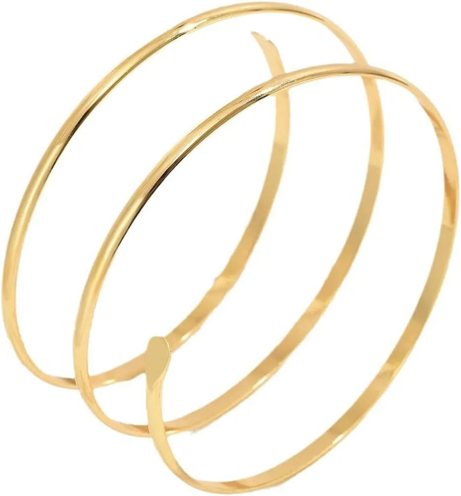 Gold & Silver Arm Cuffs - Women's Dainty Adjustable Bangle Fashion Jewelry