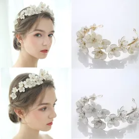Handmade Wreath Simulated Pearl Headband Bridal Wedding Headpiece 