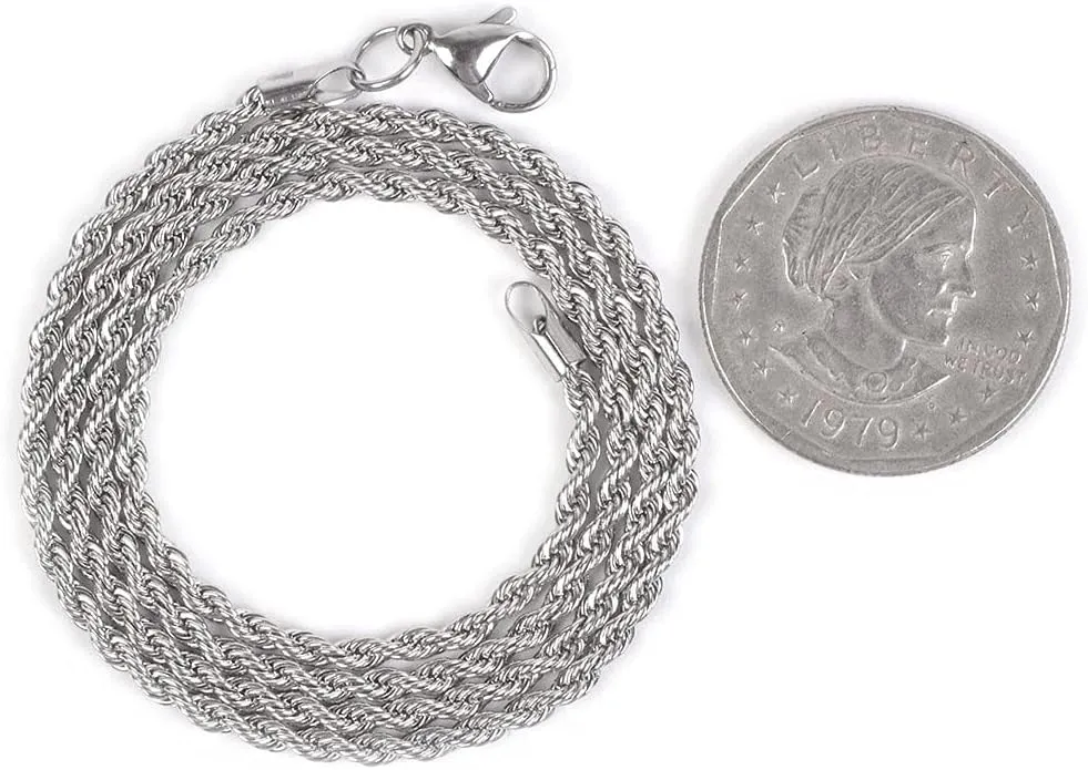 Justinstones Hexagonal Pointed Reiki Chakra Pendant Stainless Steel Chain Necklace 20" Iron Gift Box