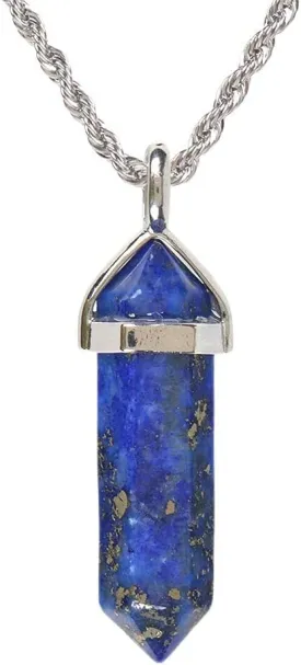 Justinstones Hexagonal Pointed Reiki Chakra Pendant Stainless Steel Chain Necklace 20" Iron Gift Box