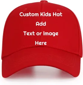 Kids Custom Hat Boys Baseball Cap with Picture Text Personalized Girls Sun-Hat Relaxed Adjustable Performance Cap for Gifts
