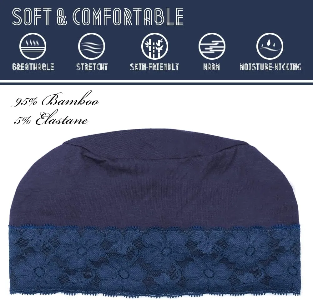 Lace Beanie Sleep Caps Head Coverings for Women Hair Loss