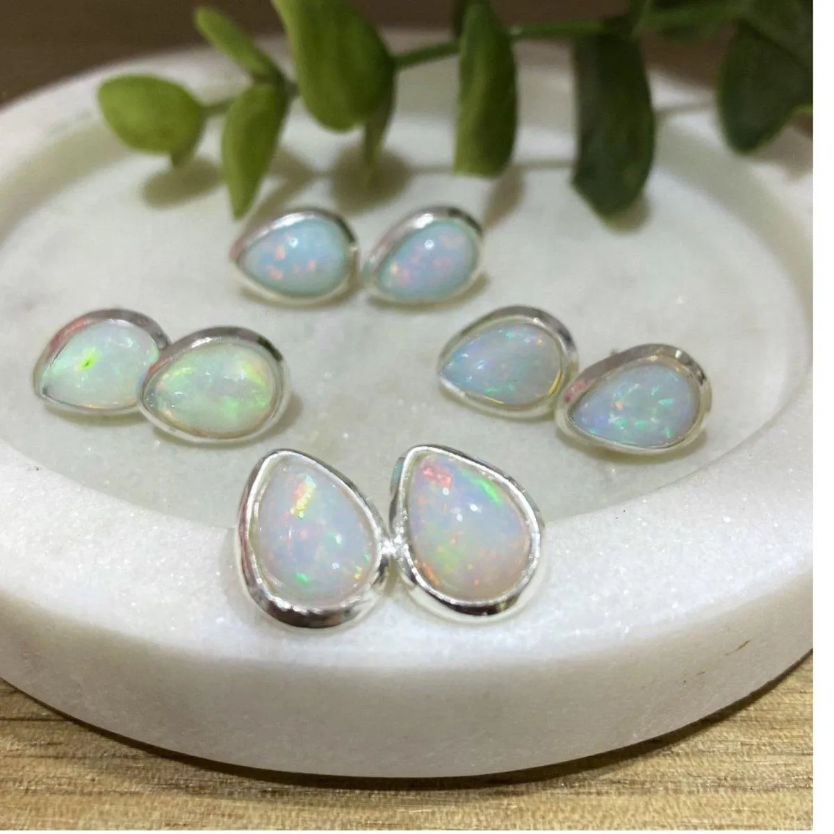 Laihas Raindrop Classic Chic Opal Stud Earrings