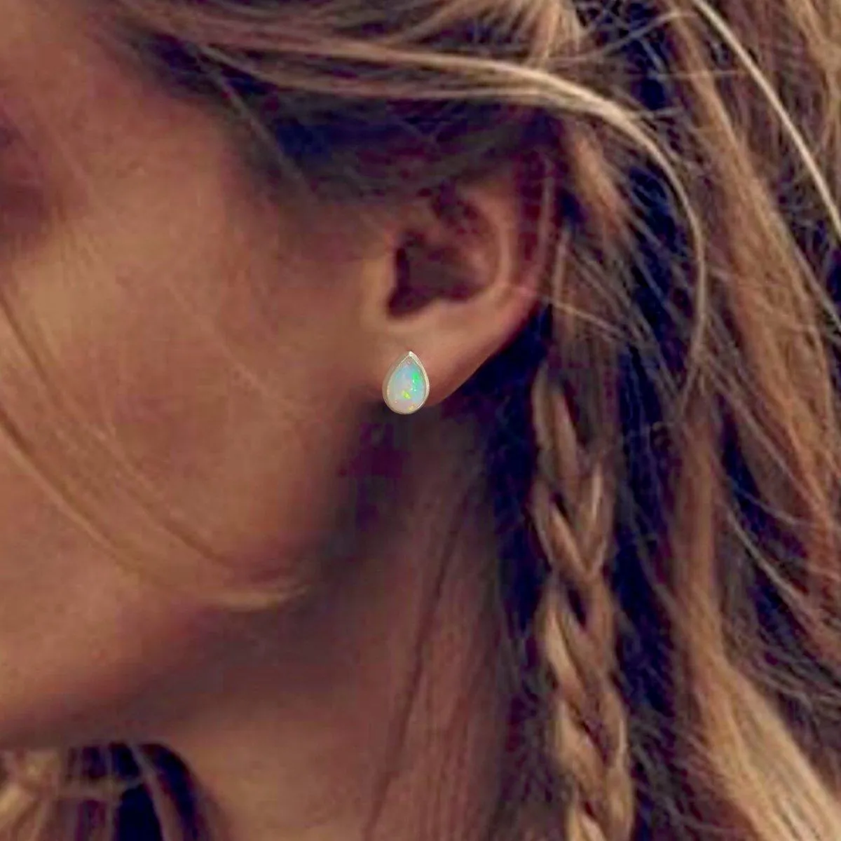 Laihas Raindrop Classic Chic Opal Stud Earrings