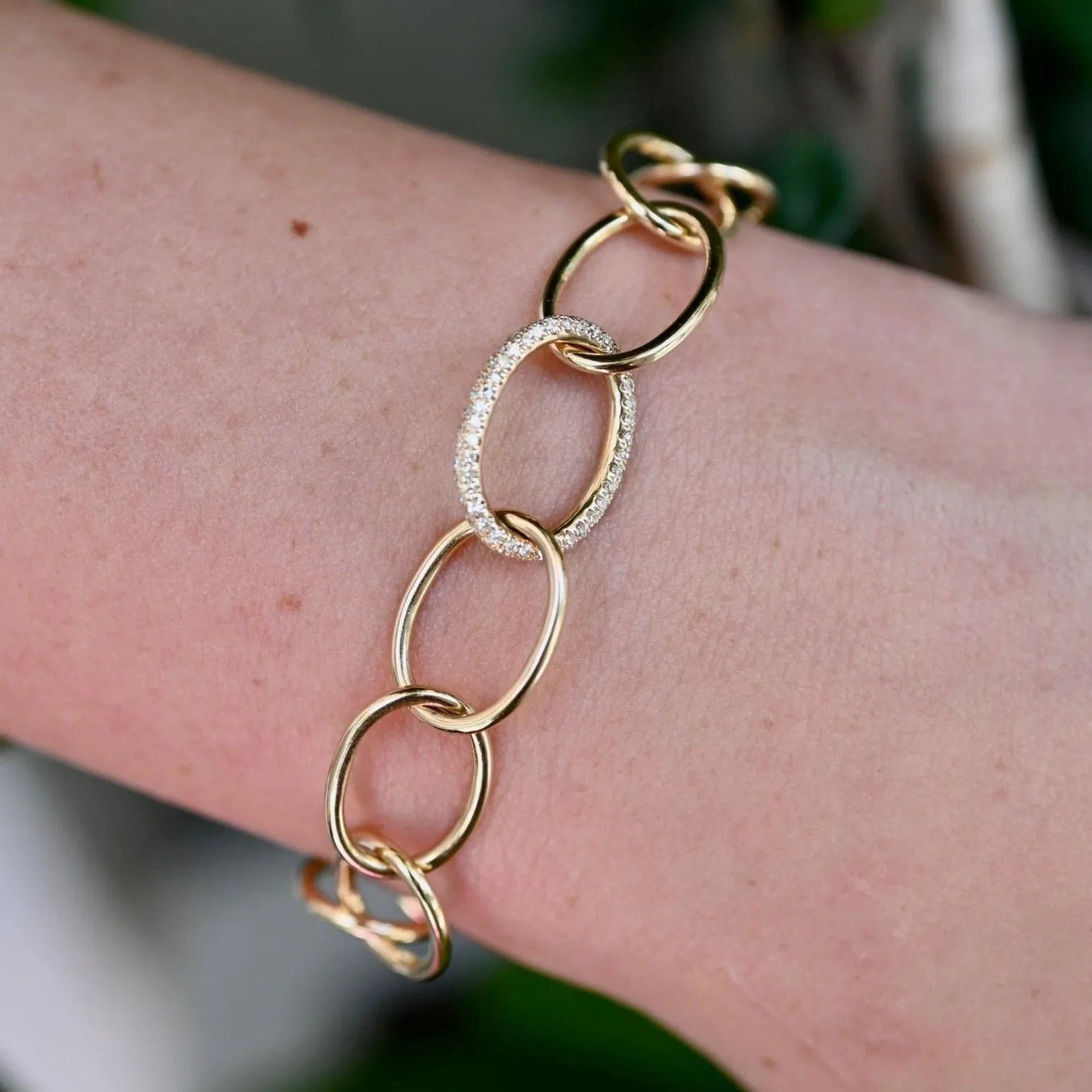 Large Loop and Diamond Link Bracelet
