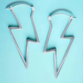 Lightning Bolt Hoop Earrings